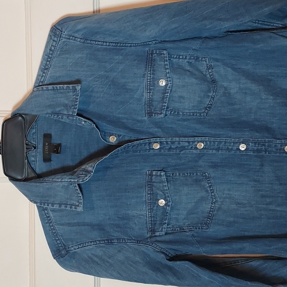 J Crew Chambray Western Style Denim Shirt - Picture 2 of 12